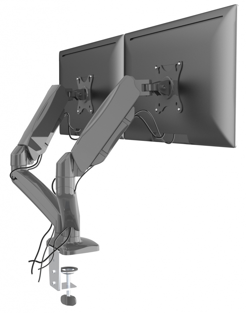 Kontrola Stolní držák pro dva monitory - plynová pružina - 13-32" Stolní držák pro dva monitory - plynová pružina - 13-32"
