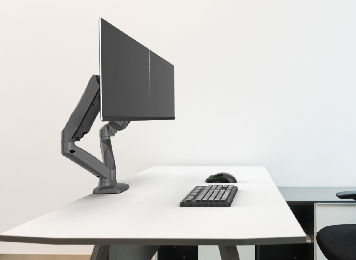 Zobrazit Stolní držák pro dva monitory - plynová pružina - 13-32" Stolní držák pro dva monitory - plynová pružina - 13-32"