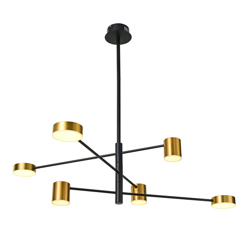 Kontrola Závěsná LED lampa Italux Remdal 6x36W zlatá 4000K PND-16374-6-BK-GD-4K