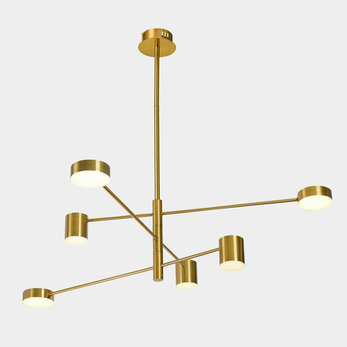 Kontrola Závěsné LED svítidlo Italux Remdal zlaté 36W 4000K 6 světel PND-16374-6-COP-GD-4K