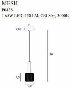 Závěsné svítidlo Max Light Mesh P0438 zlaté černé LED 5W 9 cm 2 Závěsné svítidlo Max Light Mesh P0438 zlaté černé LED 5W 9 cm small 2