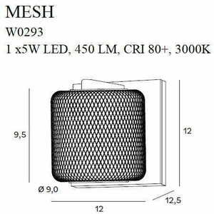Nástěnné svítidlo Max Light Mesh W0293 zlaté 12 x 12 cm small 2