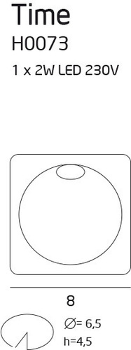 Kontrola Zapuštěné svítidlo Max Light TIME H0073 bílé LED 2W 3000K IP54 8 cm