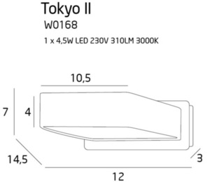 Nástěnné světlo Max Light Tokyo W0168 bílé LED 4,5W kov 12 cm small 1