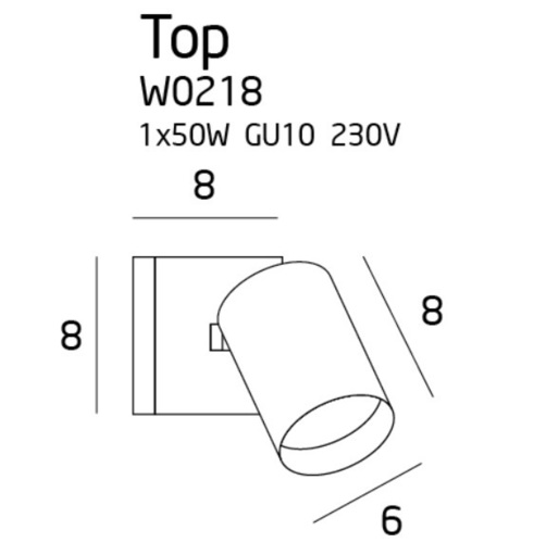 Kontrola Nástěnné světlo Max Light TOP W0218 bílé GU10 1x50W kovové