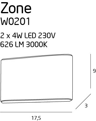 Kontrola Nástěnné světlo Max Light ZONE II W0201 bílé LED 8W IP44