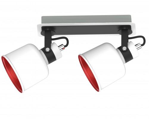 Kontrola Bodová lišta Keter Lighting PAKOS 1102, 2 × E14 max 40 W, bílá s červeným vnitřkem, 28 cm