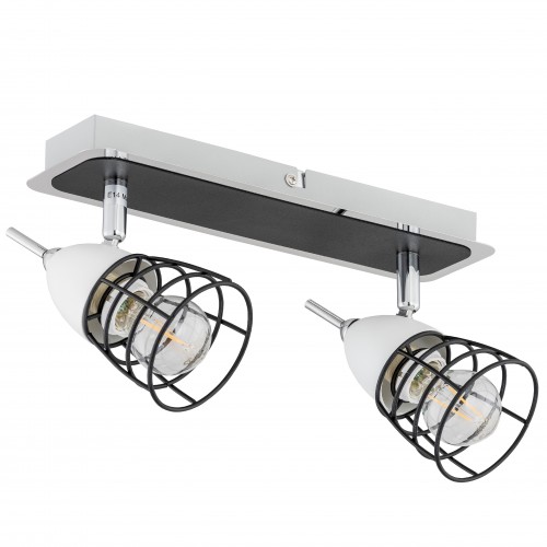 Kontrola Stropní bodové svítidlo Keter Lighting SKY 1502, 2×E14, bílo-černé s chromem