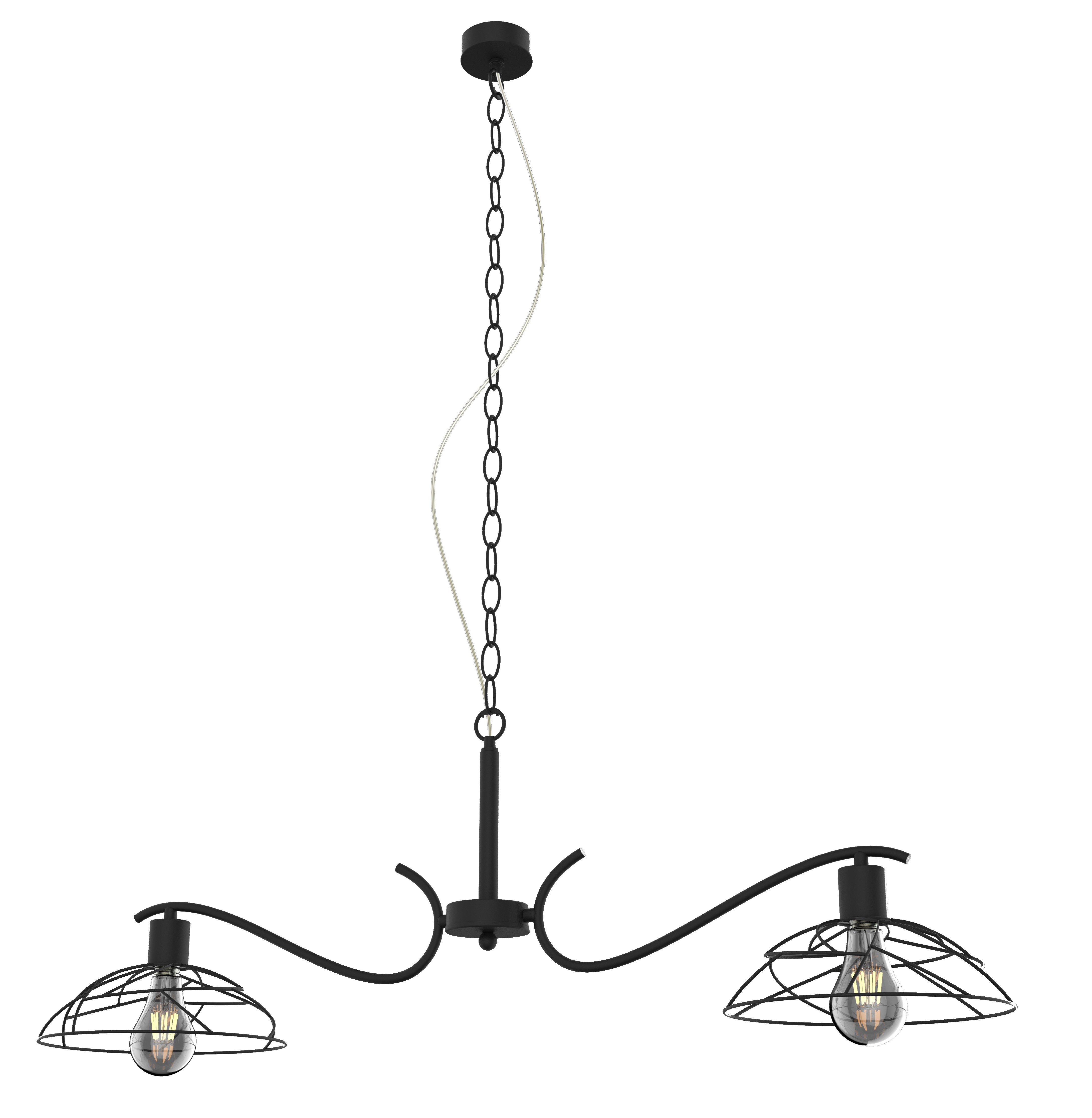 Závěsné svítidlo Keter Lighting Rona 102 černé 2xE27 99 cm