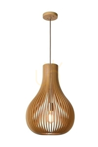 Závěsné svítidlo Lucide Bodo dřevo 38 cm Japandi LED E27 small 0