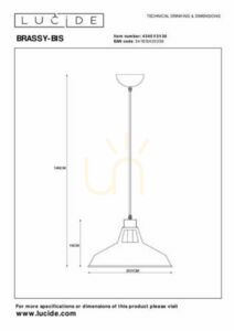 Závěsné svítidlo Lucide BRASSY/BIS černé kovové vintage E27 31 cm 43401/31/30 small 5