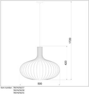 Závěsná lampa Lucide Manuel černá E27 60W Ø50 cm 172 cm 1 Závěsná lampa Lucide Manuel černá E27 60W Ø50 cm 172 cm small 1