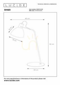 Stolní lampa Lucide SHADI černá vintage kovová 40 cm E14 03617/01/30 small 3