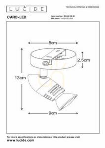 Nástěnné svítidlo Lucide CARO-LED LED GU10 stříbrné 13955/05/12 small 3