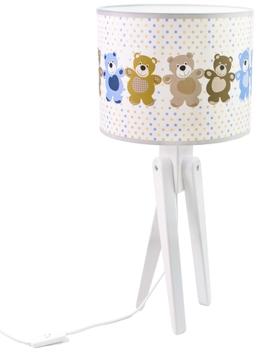 Kontrola Dětská stolní lampa Hellux Trivet 4210207 – bílá, stínidlo s medvídky
