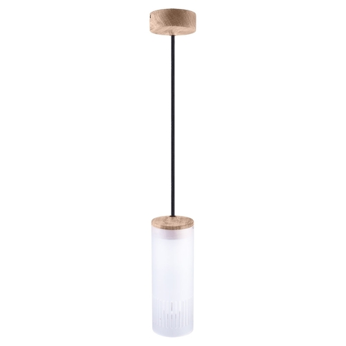 Kontrola Závěsné svítidlo BARREL-1 z dubu, černý kabel