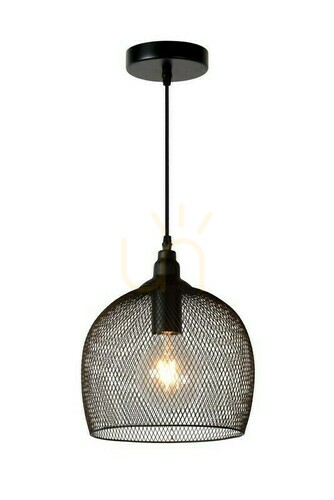 Kontrola Závěsné svítidlo Lucide MESH černé E27 vintage 22 cm 43404/22/30