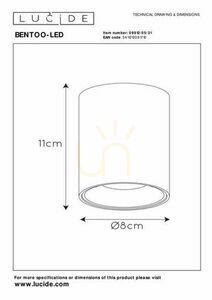 Lucide BENTOO-LED přisazené stropní bodové svítidlo bílé GU10 LED 5 W 3000 K Ø8 cm 09912/05/31 small 3