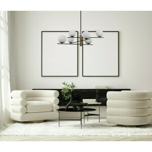 Závěsná lampa Italux Stelia E14 6x černá/bílá PND-43660-6 small 1