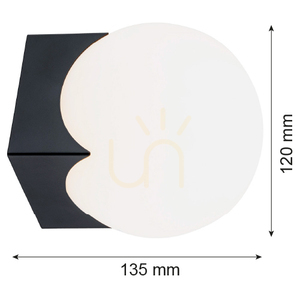 Nástěnná lampa Argon Austin E14 opál matná černá matná 4715 small 2