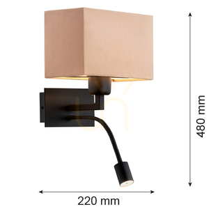 Nástěnná lampa ARGON BILL béžová černá matná 1043 small 1