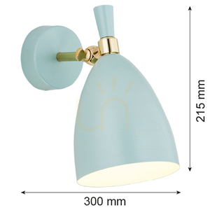 Nástěnná lampa Argon CHARLOTTE modrá matná mosaz E27 4700 small 3