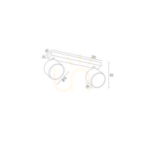 Stropní bodové světlo ARGON CLEVLAND černé GU10 2x1W 1032 BZ small 5