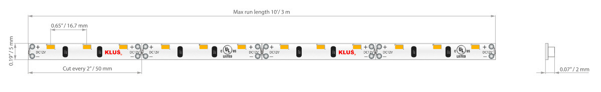 Kontrola LED pásek K-SE-30-1210-12V 4,8W / m LED pásek K-SE-30-1210-12V 4,8W / m