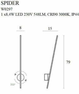 Nástěnné svítidlo Max Light Spider W0297 zlaté LED 79 cm 1 Nástěnné svítidlo Max Light Spider W0297 zlaté LED 79 cm small 1