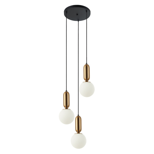 Kontrola Závěsná lampa Italux Aldeva 3x E27 hnědá sklo PND-02340-3S-BRO