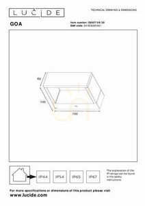 Venkovní nástěnné svítidlo Lucide GOA antracit LED 6W IP54 3000K 28857/06/30 small 6