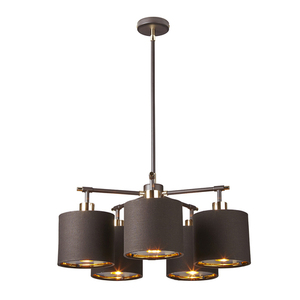 Lustr Balance 5 Light - hnědá a leštěná mosaz Elstead small 0