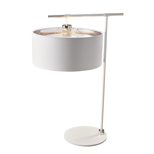 Kontrola Balance 1 Light Stolní lampa - bílá a leštěný nikl Elstead