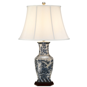Modrá šestihranná 1 světlá stolní lampa Elstead small 0