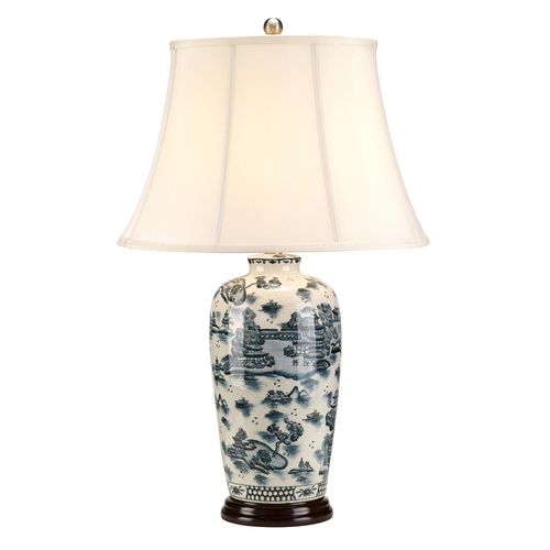 Kontrola Modrá tradiční 1 světelná stolní lampa Elstead