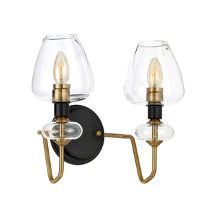 Armand 2 Light Wall Light - Ageed Brass Elstead small 1