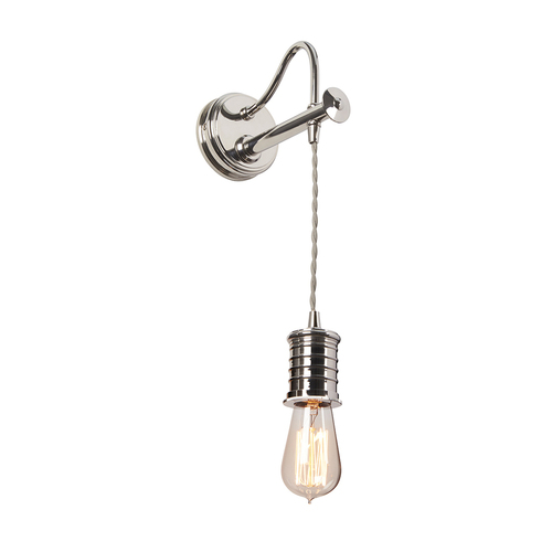 Kontrola Douille 1 Light Wall Light - Leštěný nikl Elstead