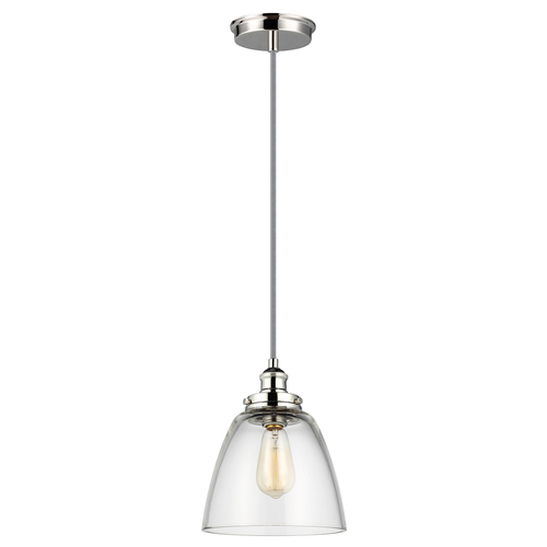 Kontrola Baskin 1 Light Pendant - Leštěný nikl Elstead