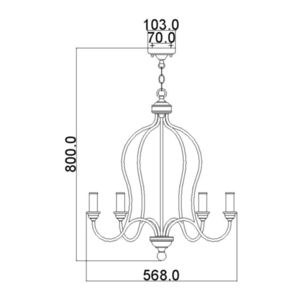 Hartsville 5 Light Lustr Elstead small 5