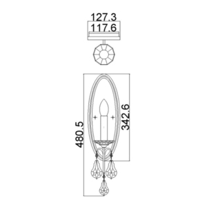 Valentina 1 Light Wall Light Elstead small 1