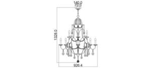 Valentina 12 Light Mu Lighti-Tier Lustr Elstead small 1