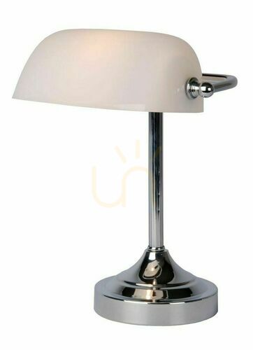 Kontrola Stolní lampa Lucide BANKER stříbrná, sklo, retro 17504/01/11