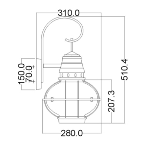 Bridge Point 1 Light Large Wall Lantern Elstead small 4