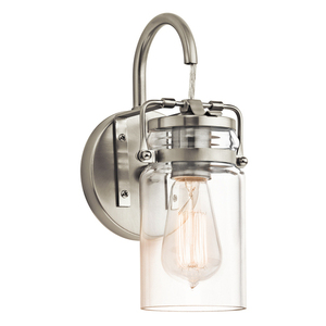 Brinley 1 Light Wall Light – kartáčovaný nikl Elstead small 0