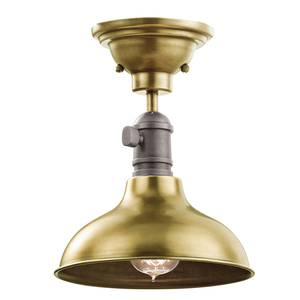 Cobson 1 Light Mini Pendant Lamp - Natural Brass Elstead small 1
