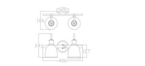 Cora 2 Light Wall Light Elstead small 3