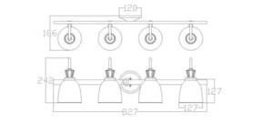 Cora 4 Light Wall Light Elstead small 4