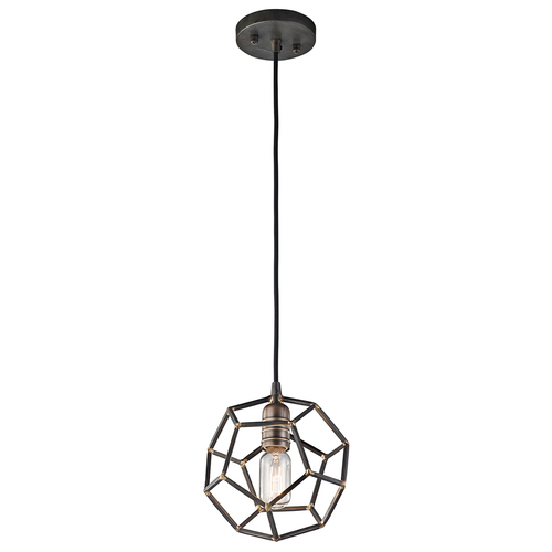 Kontrola Rocklyn 1 Light Mini Pendant Lamp surová ocel Elstead.