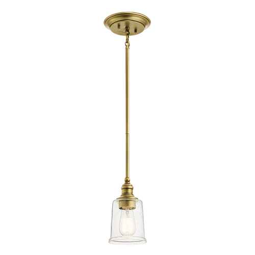 Kontrola Mini závěsné svítidlo Waverly 1 Light - přírodní mosaz Elstead