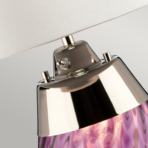 Stolní lampa Lena 2 Light Small Plum s šedobílým stínidlem Elstead small 1